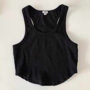 Black Ribbed Tank Top